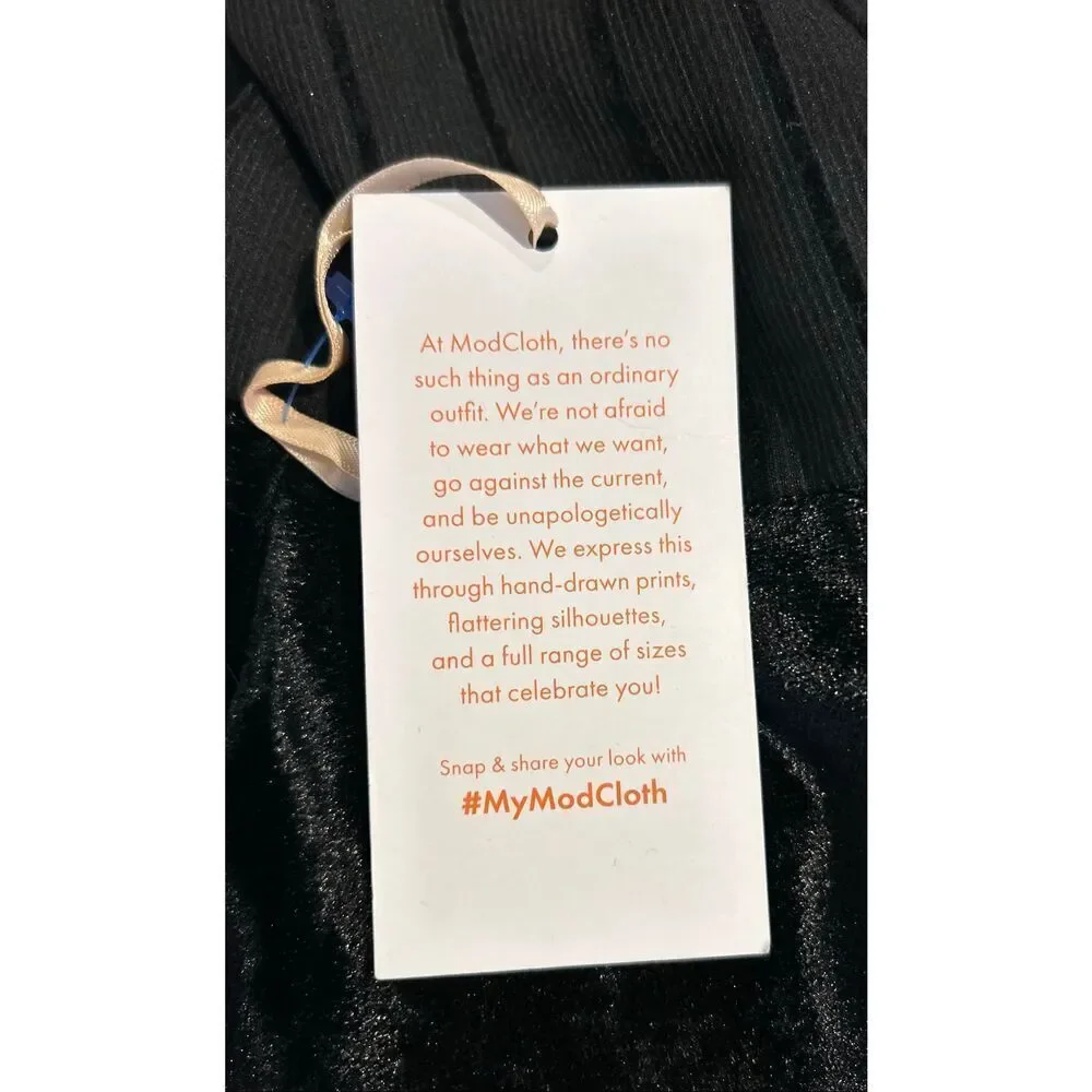 ModCloth Divine and Conquer velvet and sheer black dress size 14